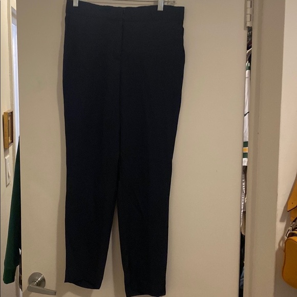 Theory women’s cropped 100% silk pants size 6 NAVY - Picture 5 of 8